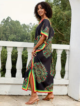 Ethnic Style Contrast Color Print Swimsuit Cover Up For Women